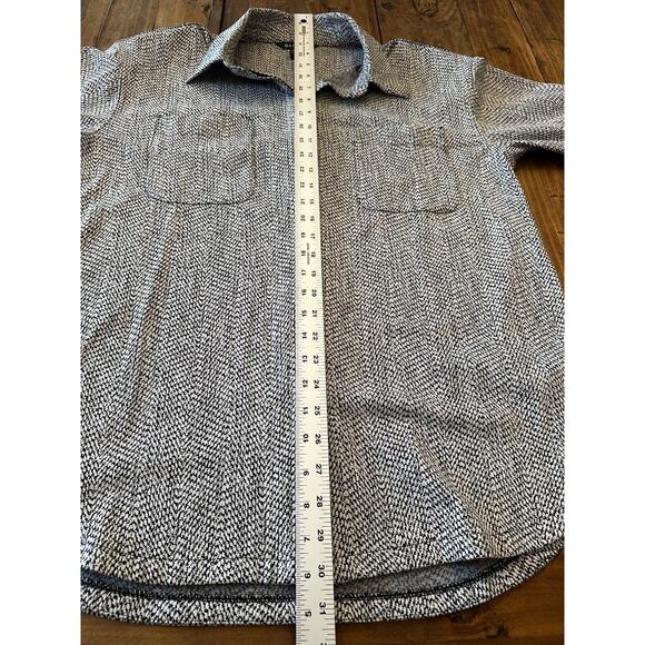 Athleta Shirt Jacket Women’s Size Medium Textured Button Up Braiden Black White - Picture 10 of 11